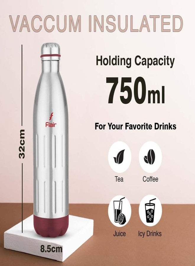 Flair Ivy Insulated Steel Bottle | Upto 24 Hours Hot & Cold | Leakproof, BPA-Free, Tough & Durable, Copper Coated-Double Walled, Rust Free Water Bottle (750 ml,Red) - Image 4